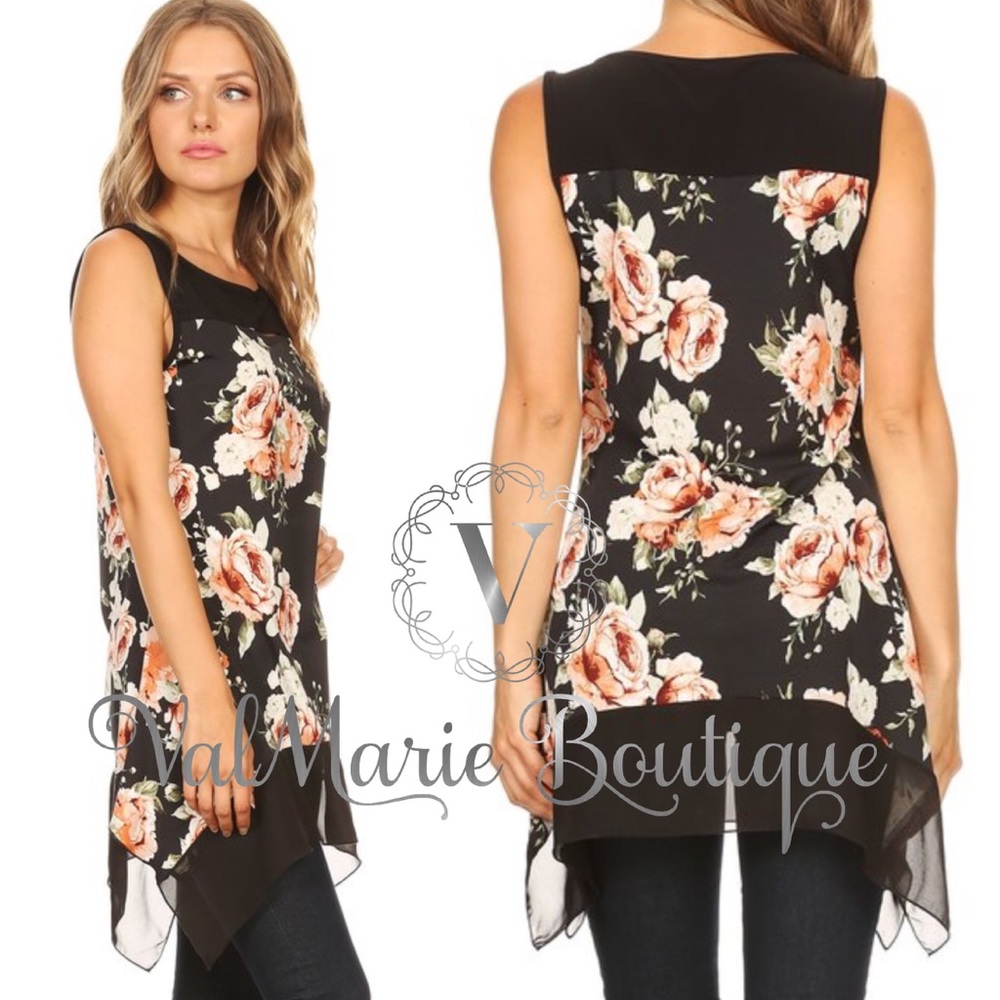 floral Tunic Blouse top - Picture 2 of 4